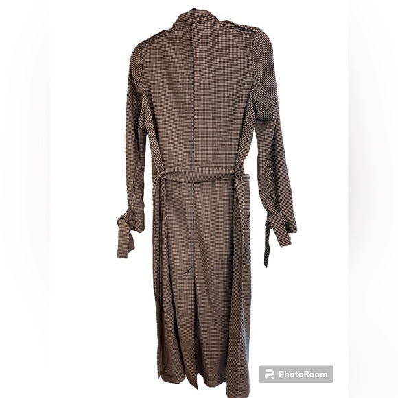 H&M Houndstooth Trenchcoat with Bow Cuffs - Picture 3 of 14